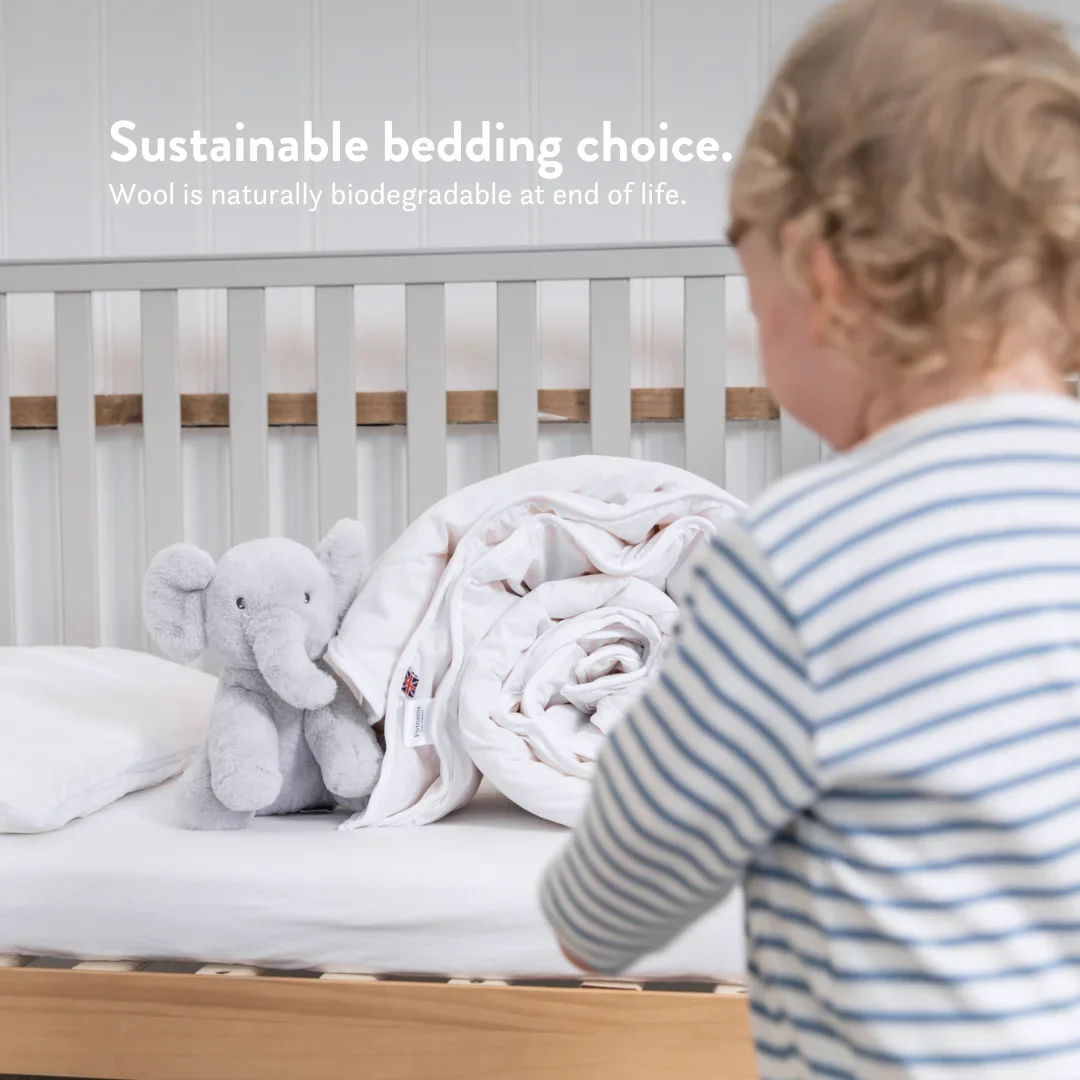 British Wool Duvet & Pillow for Toddler Cot Bed | 4-7 tog - Image 4