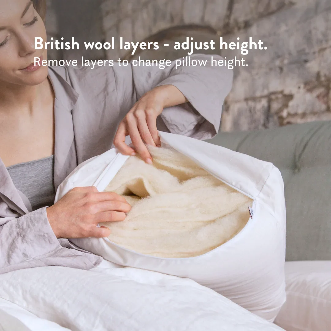 Height Adjustable British Wool Pillow - Image 4