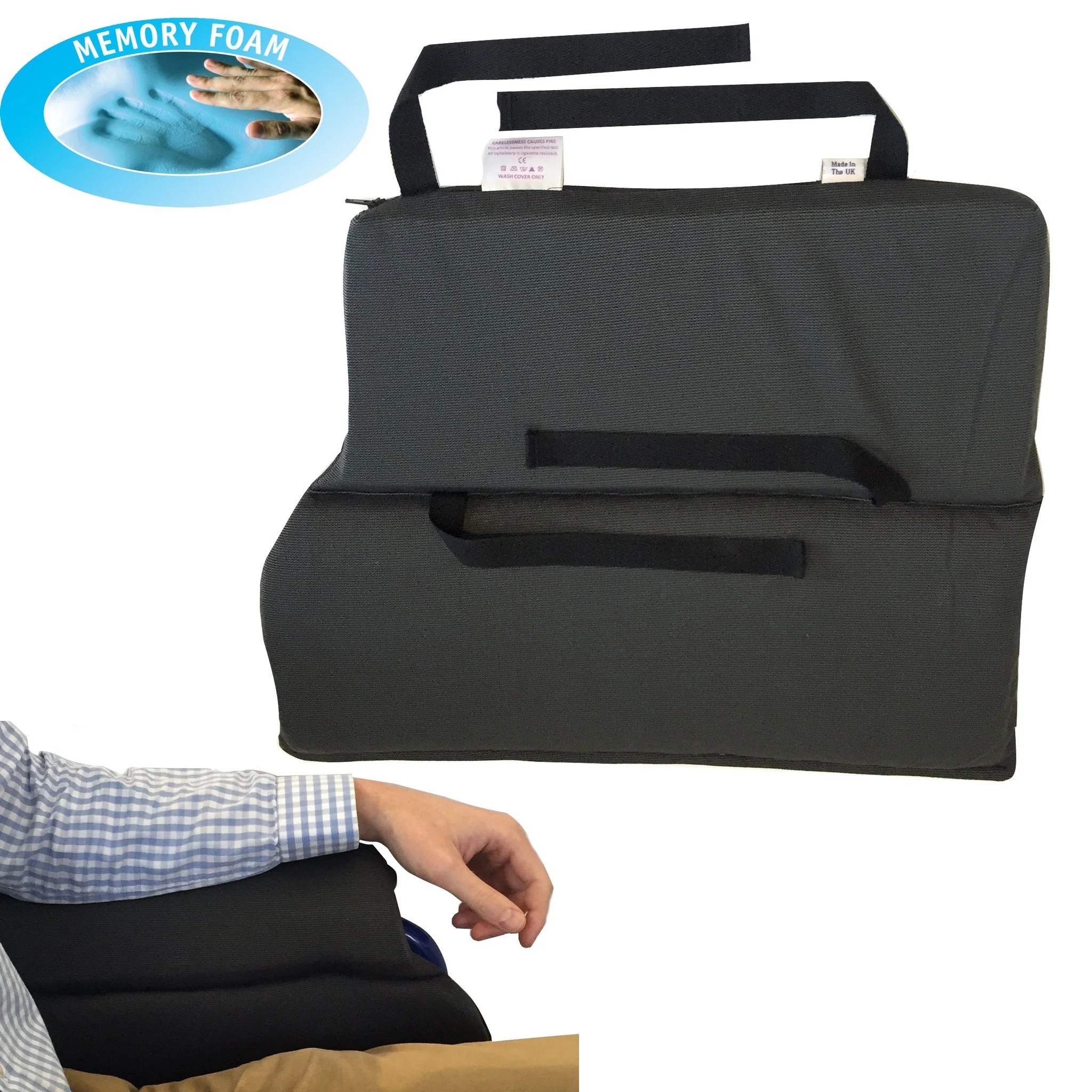 Memory Foam Wheelchair Arm Rest Cushion (Pair) - Image 3