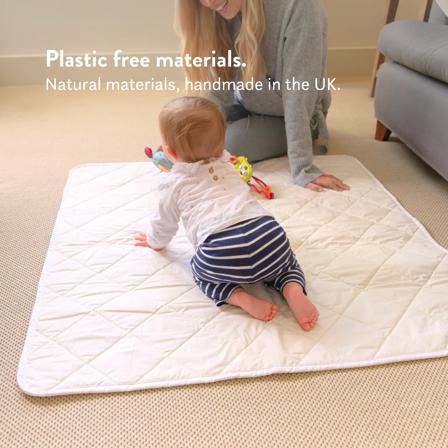 Organic Baby Playmat - 100% Cotton & Washable British Wool - Image 4