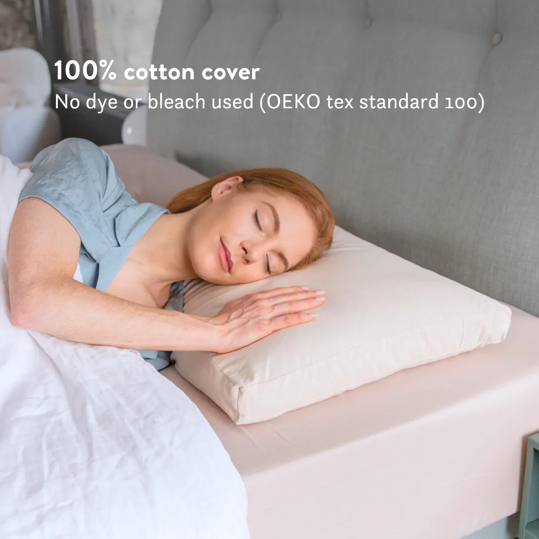 Organic Buckwheat Hull Pillow - Adjustable Natural Support - 100% Cotton Cover - Image 4