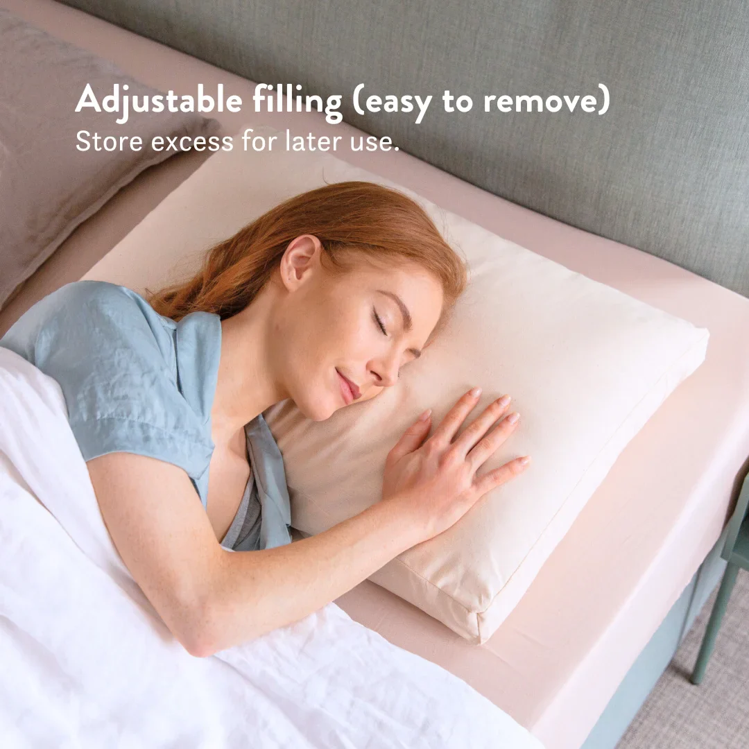 Organic Buckwheat Hull Pillow - Adjustable Natural Support - 100% Cotton Cover - Image 6
