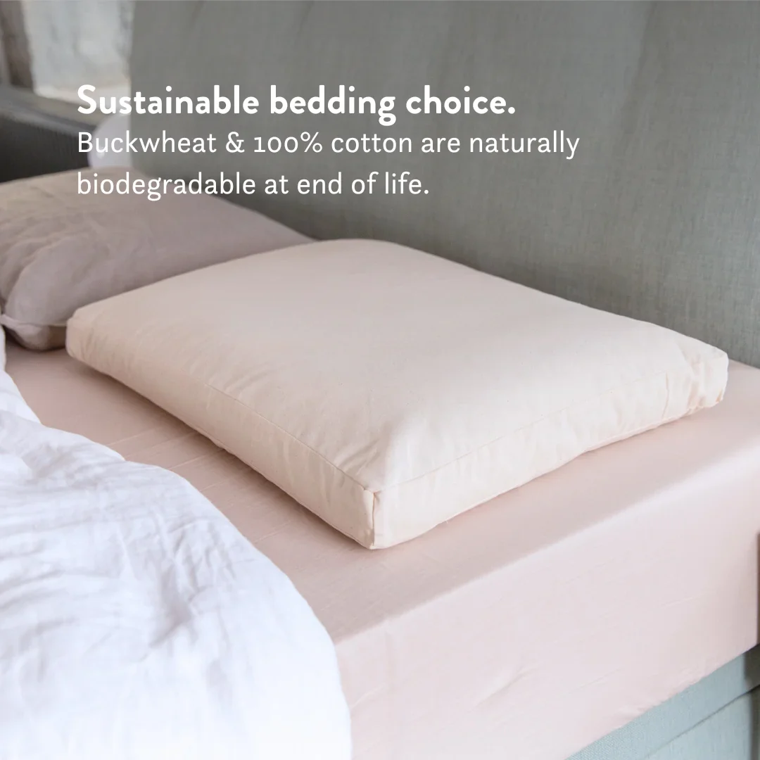 Organic Buckwheat Hull Pillow - Adjustable Natural Support - 100% Cotton Cover - Image 8