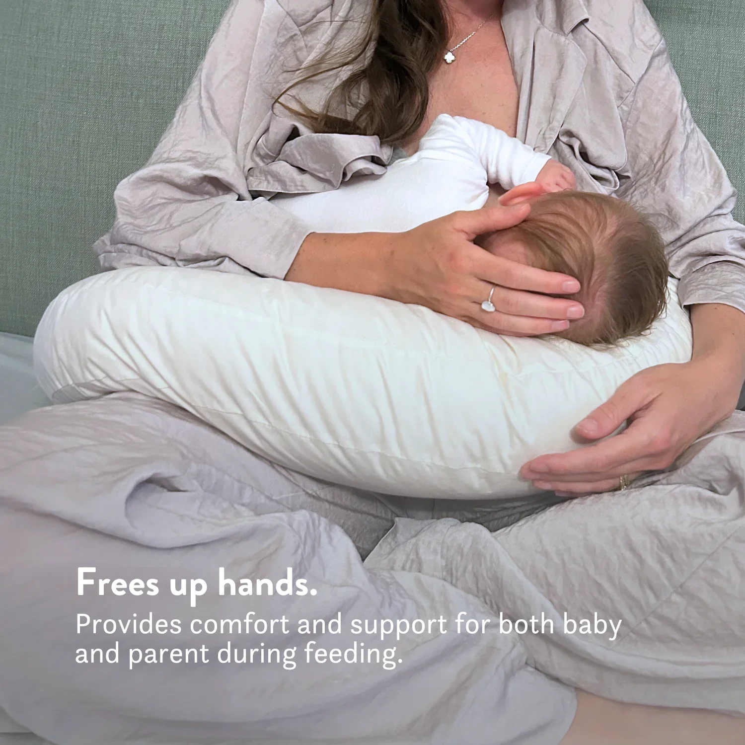 Organic Cotton & British Wool Nursing Pillow - Bottle & Breastfeeding - Image 10