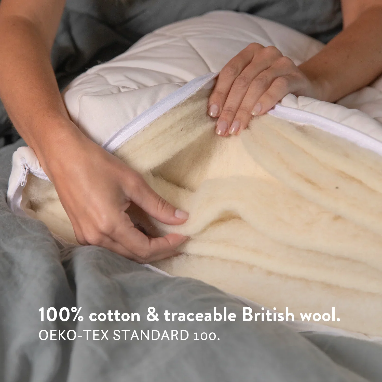 Quilted British Wool Pillow - Adjustable - Image 10