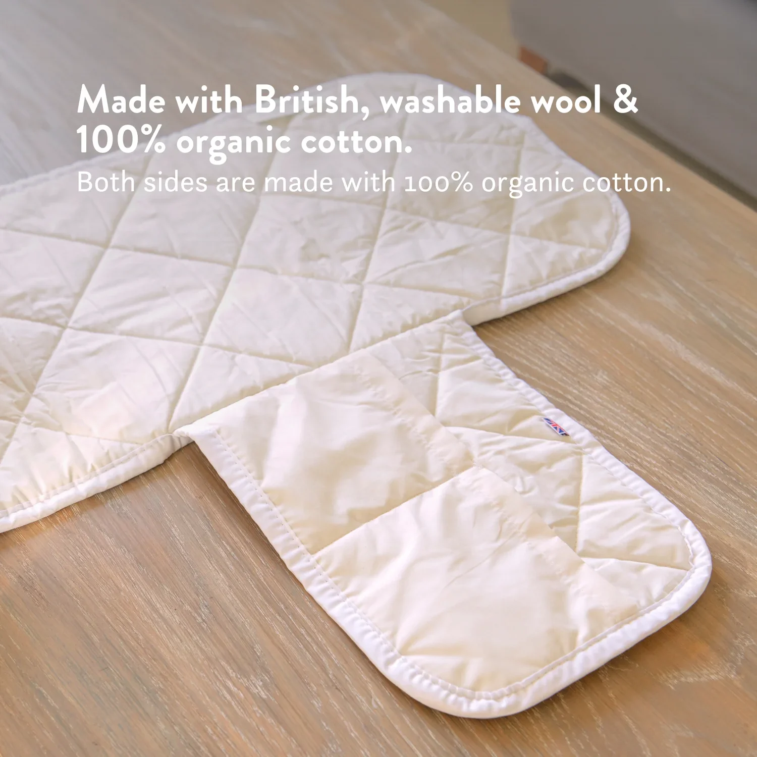 Travel Baby Changing Mat - Washable Wool & Organic Cotton - Image 2