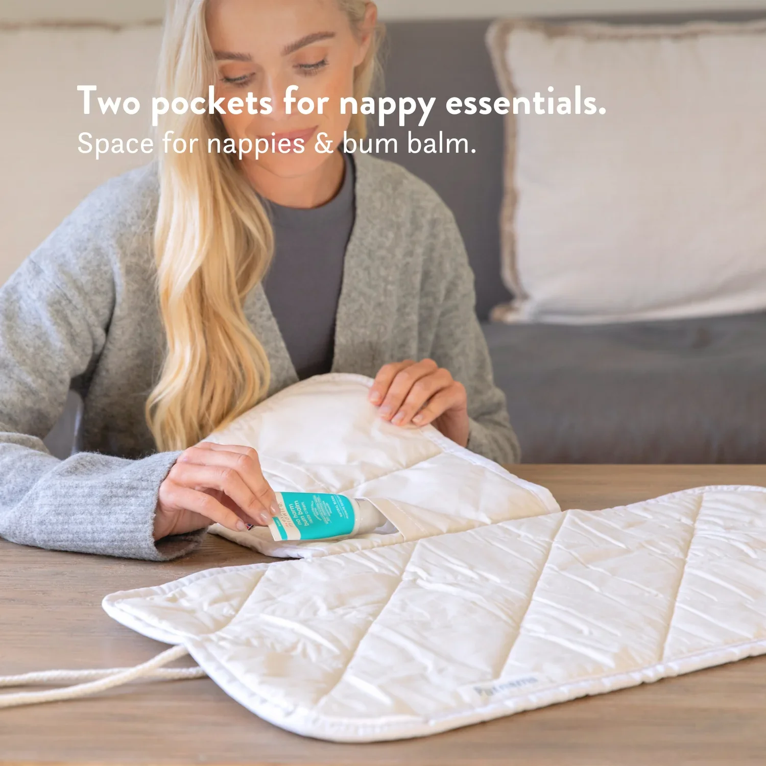 Travel Baby Changing Mat - Washable Wool & Organic Cotton - Image 3