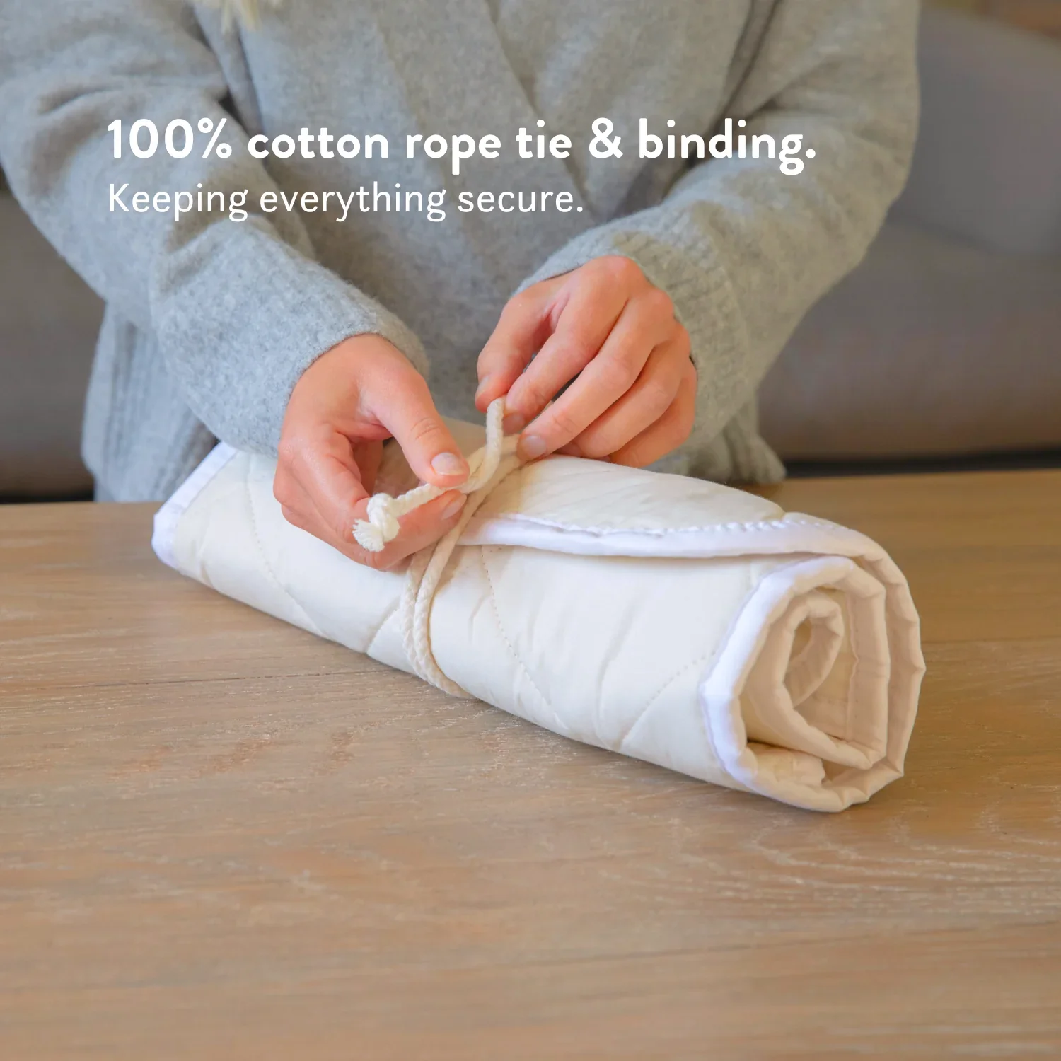 Travel Baby Changing Mat - Washable Wool & Organic Cotton - Image 6