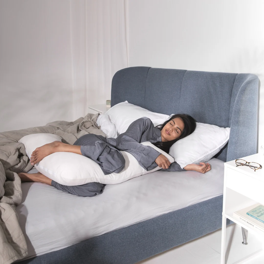 V-Shaped British Wool Pregnancy Pillow - 100% Cotton Cover - Image 10