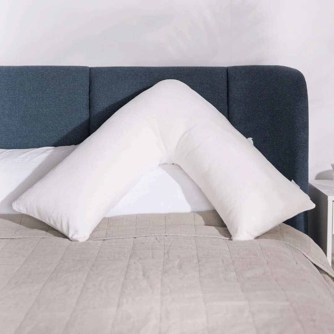 V-Shaped British Wool Pregnancy Pillow - 100% Cotton Cover - Image 9